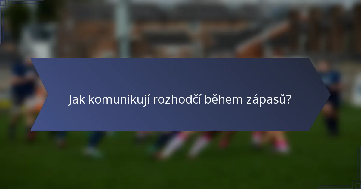 Jak komunikují rozhodčí během zápasů?