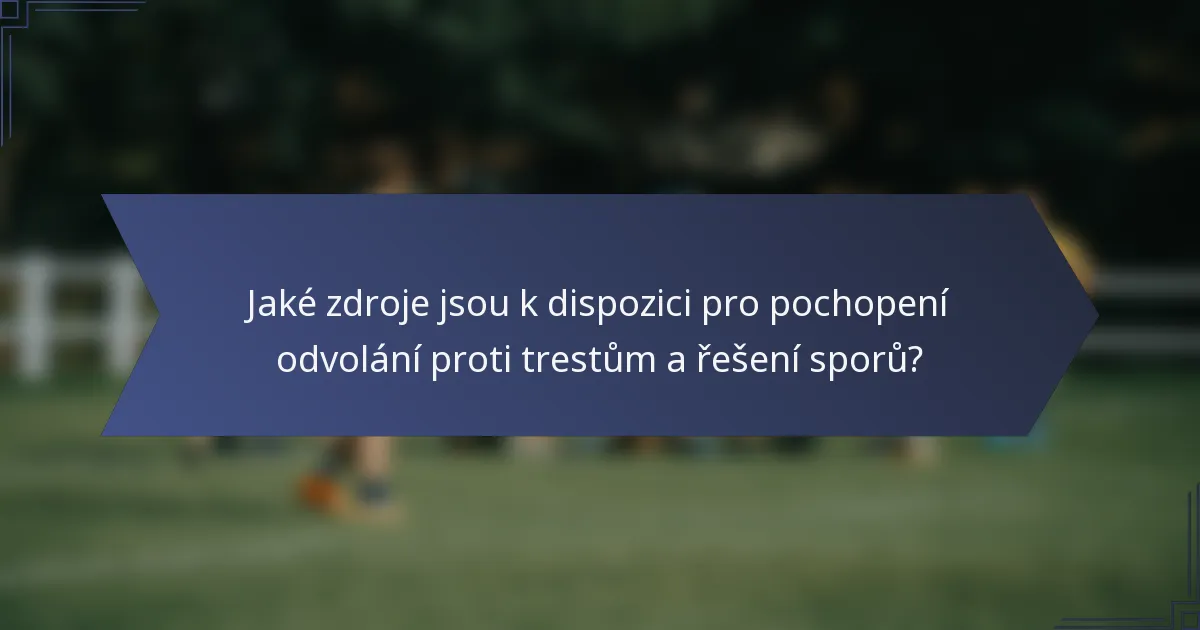 Jaké zdroje jsou k dispozici pro pochopení odvolání proti trestům a řešení sporů?